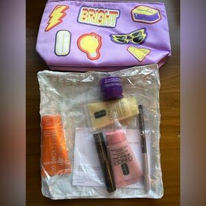 Clinique skincare and makeup + bag